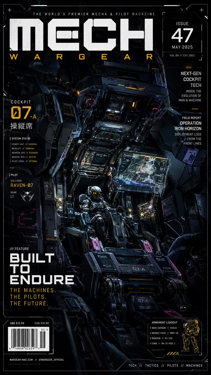 Mech Wargear tech noir magazine cover